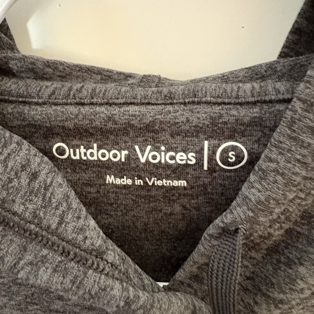 Outdoor Voices Women's CloudKnit Hoodie Heather Grey Small Doing Things Cozy